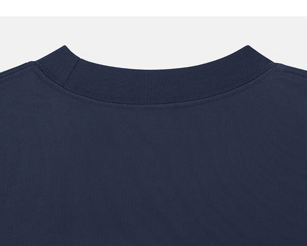 IDLT T-shirt, navy back neckline.