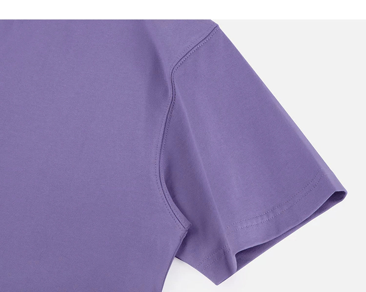 IDLT T-shirt, purple sleeve.