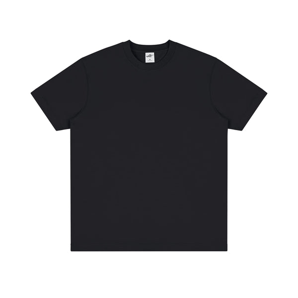 Clean-Cut Crewneck Tee, black front view.