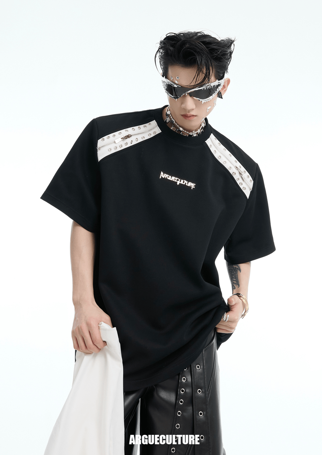 Color - Block Detachable Shoulder Pad Tee - COPPING THREADS - ArguE CulturE