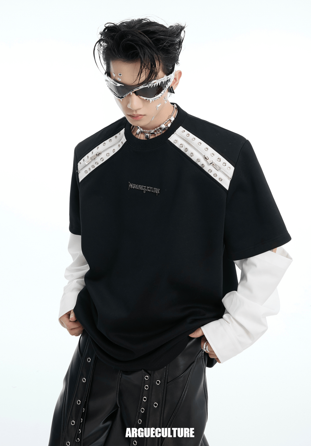 Color - Block Detachable Shoulder Pad Tee - COPPING THREADS - ArguE CulturE