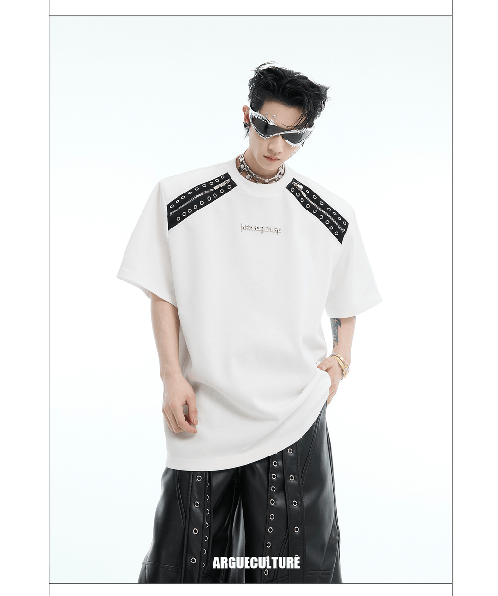 Color - Block Detachable Shoulder Pad Tee - COPPING THREADS - ArguE CulturE
