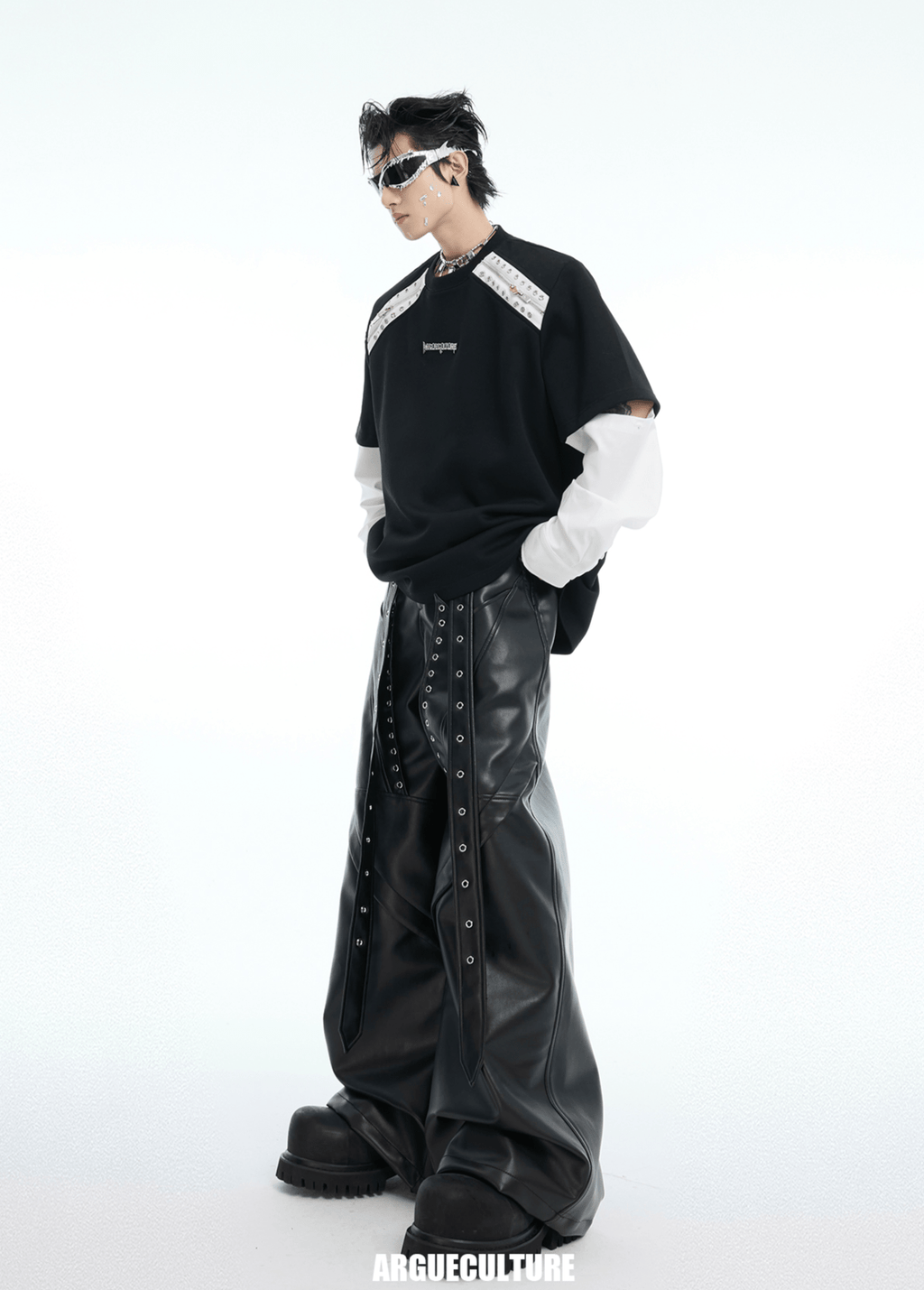 Color - Block Detachable Shoulder Pad Tee - COPPING THREADS - ArguE CulturE