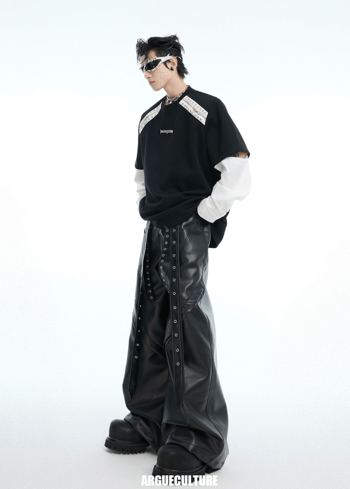 Color - Block Detachable Shoulder Pad Tee - COPPING THREADS - ArguE CulturE