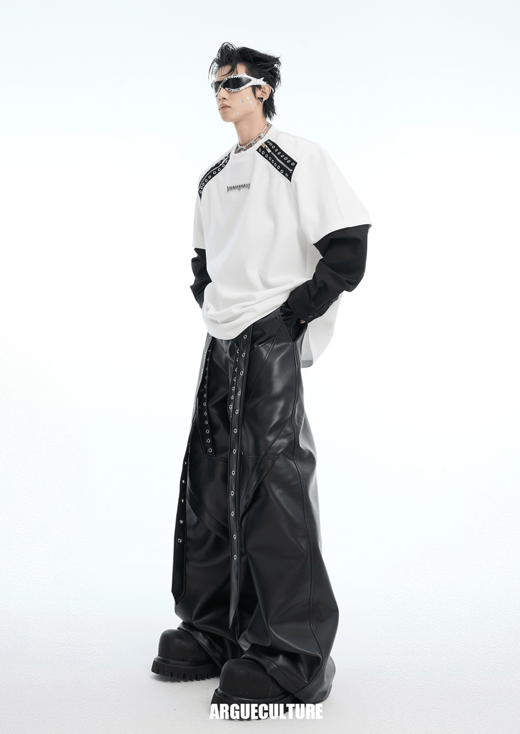 Color - Block Detachable Shoulder Pad Tee - COPPING THREADS - ArguE CulturE