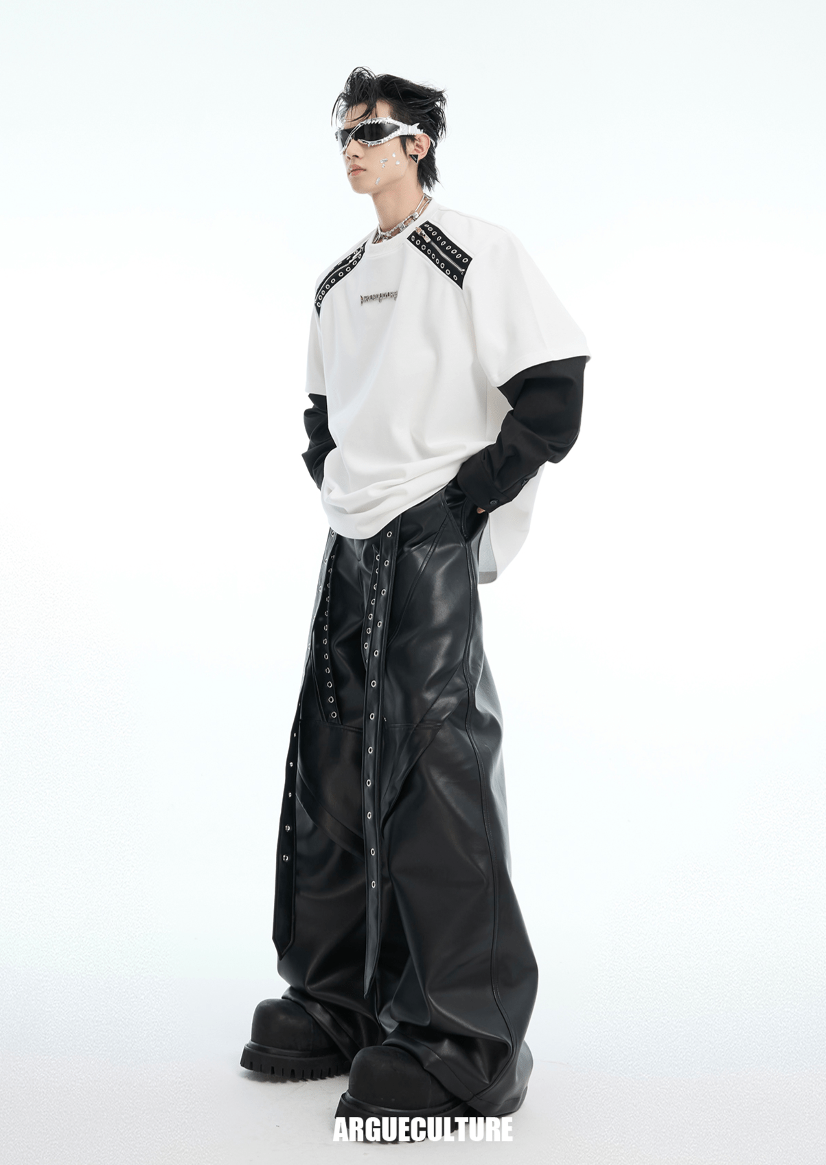 Color - Block Detachable Shoulder Pad Tee - COPPING THREADS - ArguE CulturE