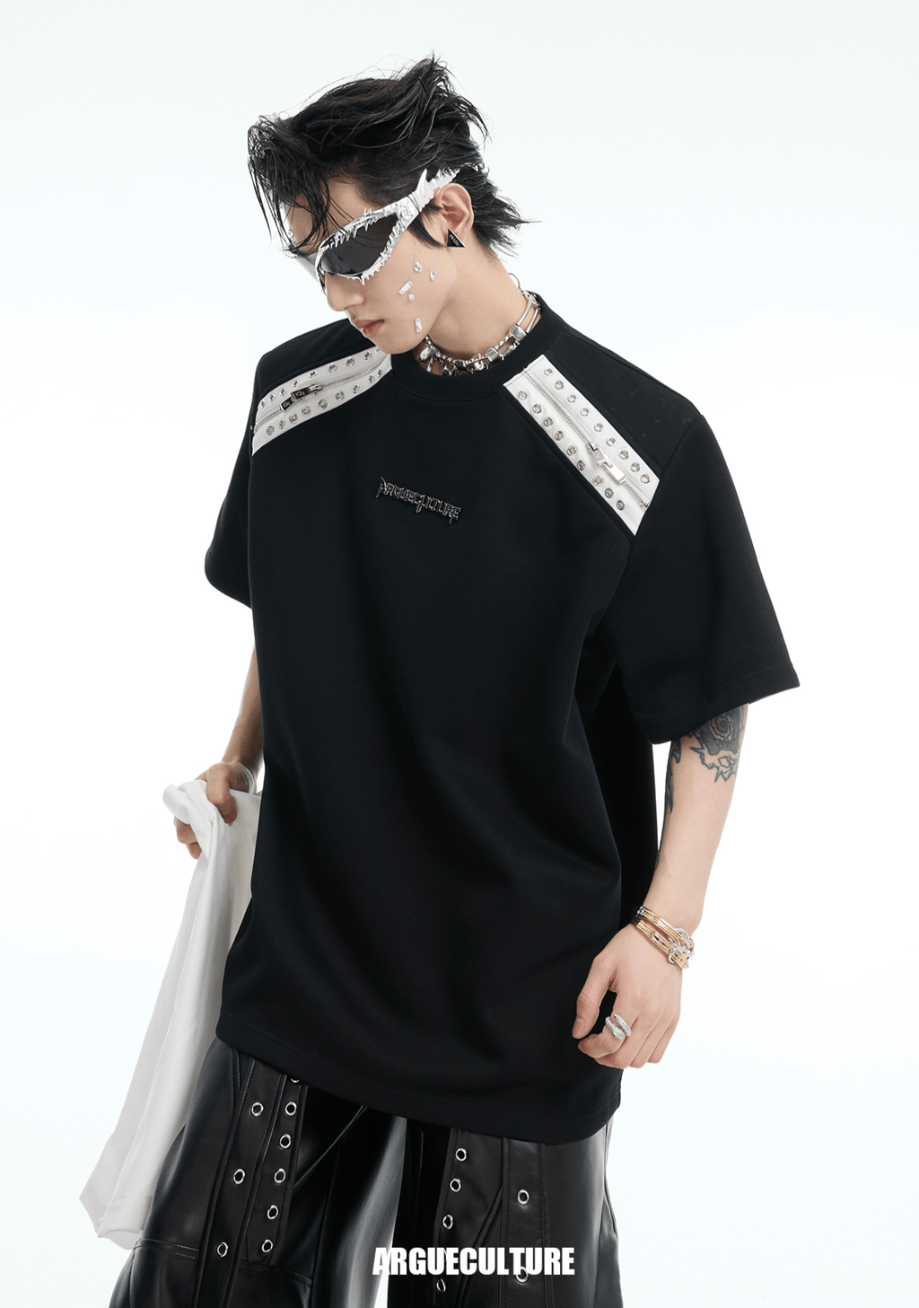 Color - Block Detachable Shoulder Pad Tee - COPPING THREADS - ArguE CulturE