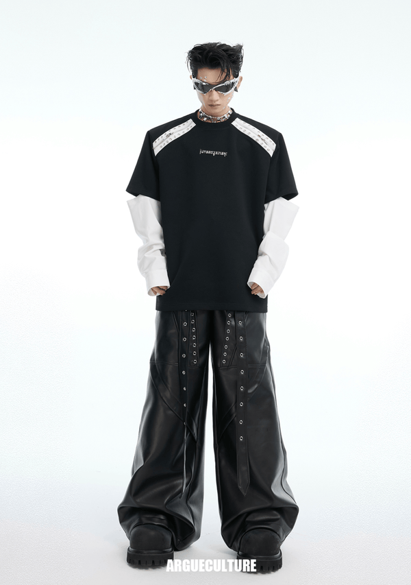 Color - Block Detachable Shoulder Pad Tee - COPPING THREADS - ArguE CulturE