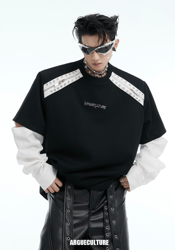 Color - Block Detachable Shoulder Pad Tee - COPPING THREADS - ArguE CulturE
