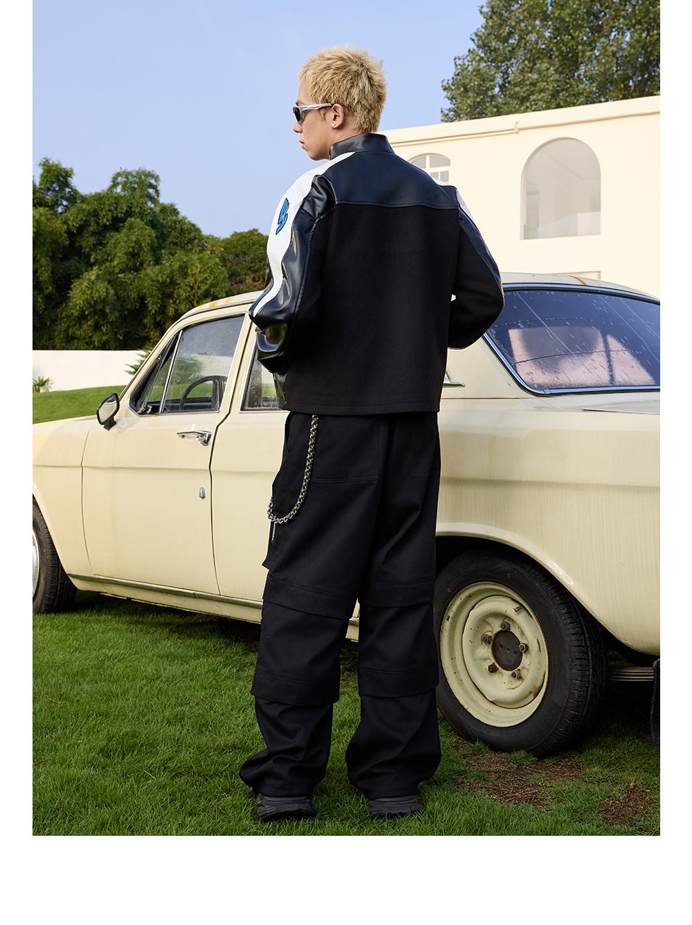 Color - Block Leather Racing Jacket - COPPING THREADS - Harsh and Cruel