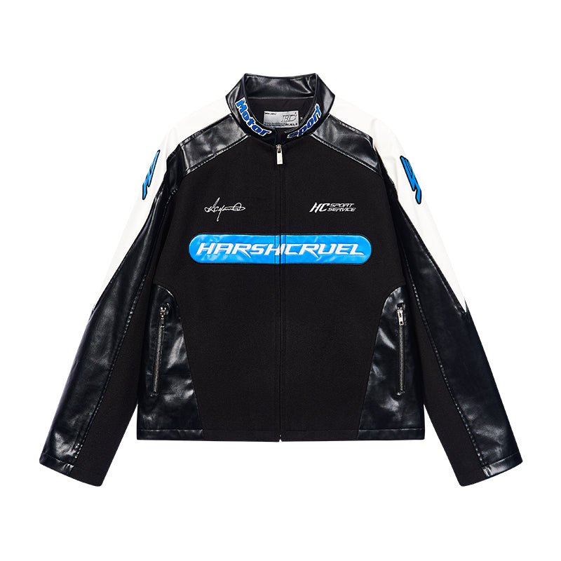 Color - Block Leather Racing Jacket - COPPING THREADS - Harsh and Cruel