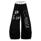 Color - Block Letter Print Parachute Pants - COPPING THREADS - CT Select