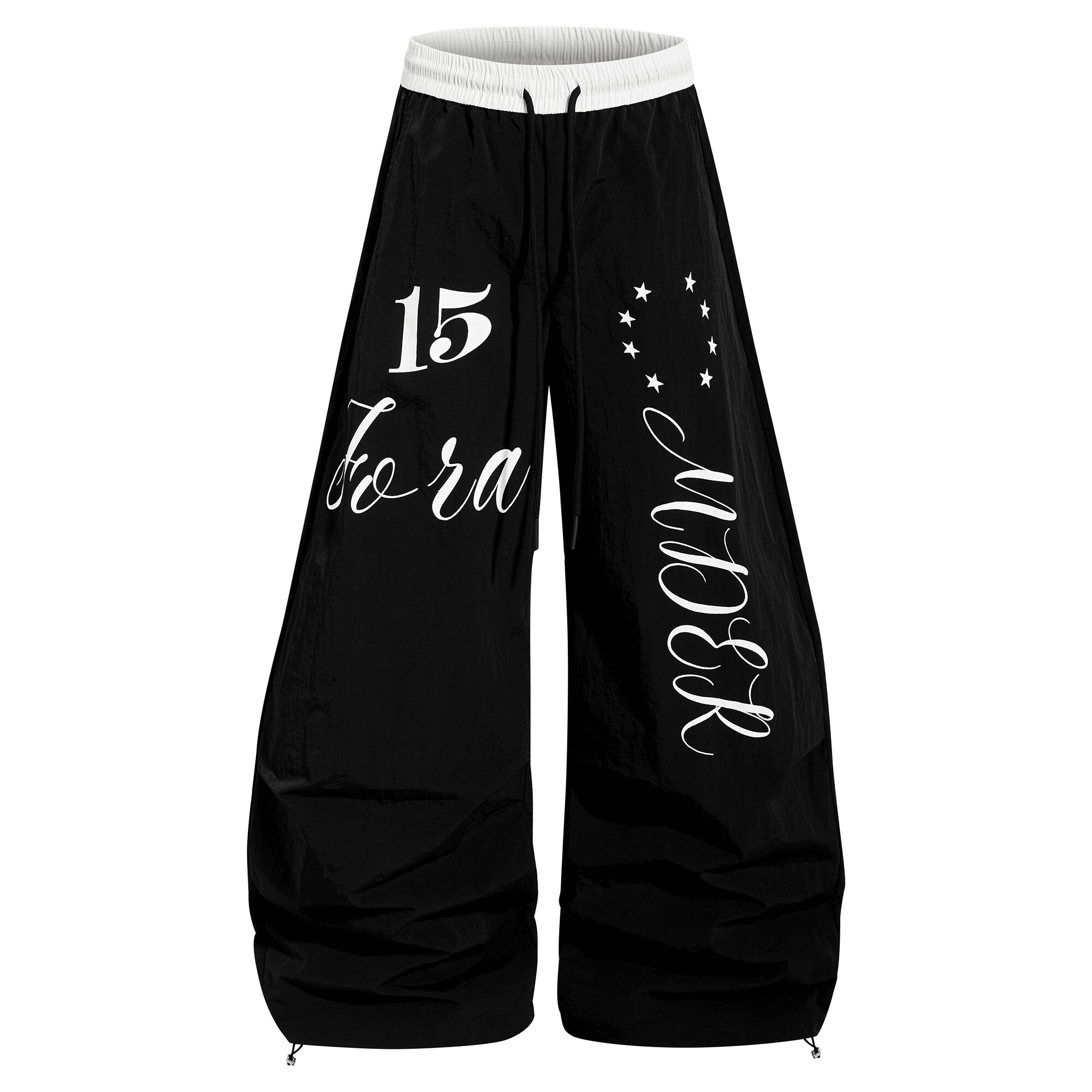 Color - Block Letter Print Parachute Pants - COPPING THREADS - CT Select