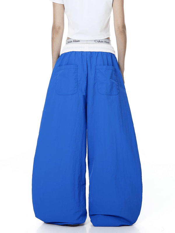 Color - Block Letter Print Parachute Pants - COPPING THREADS - CT Select