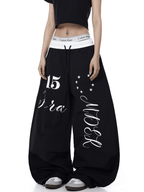Color - Block Letter Print Parachute Pants - COPPING THREADS - CT Select