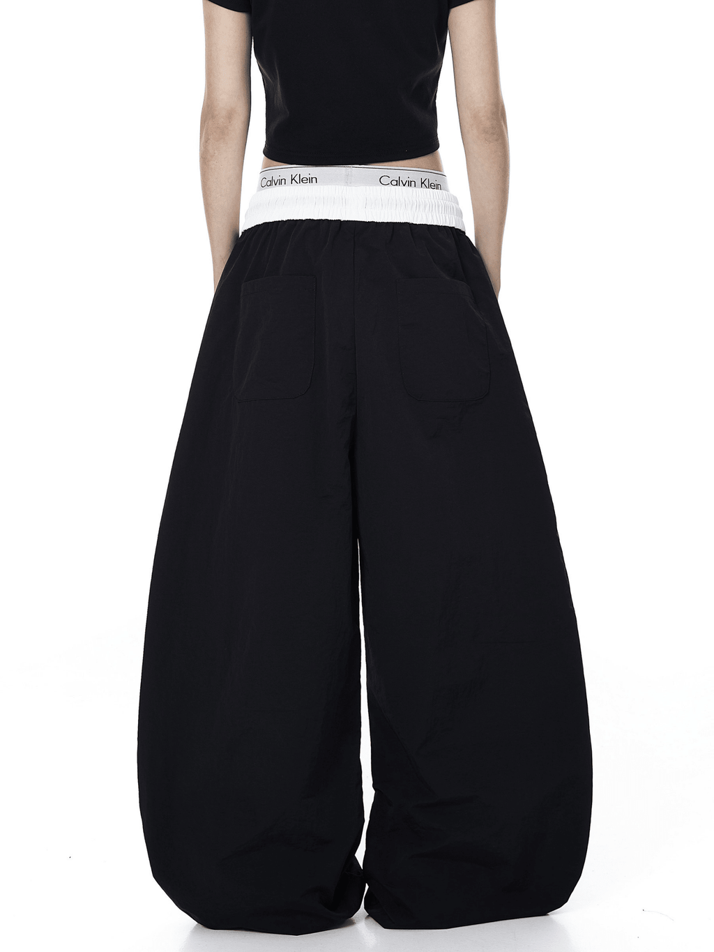 Color - Block Letter Print Parachute Pants - COPPING THREADS - CT Select