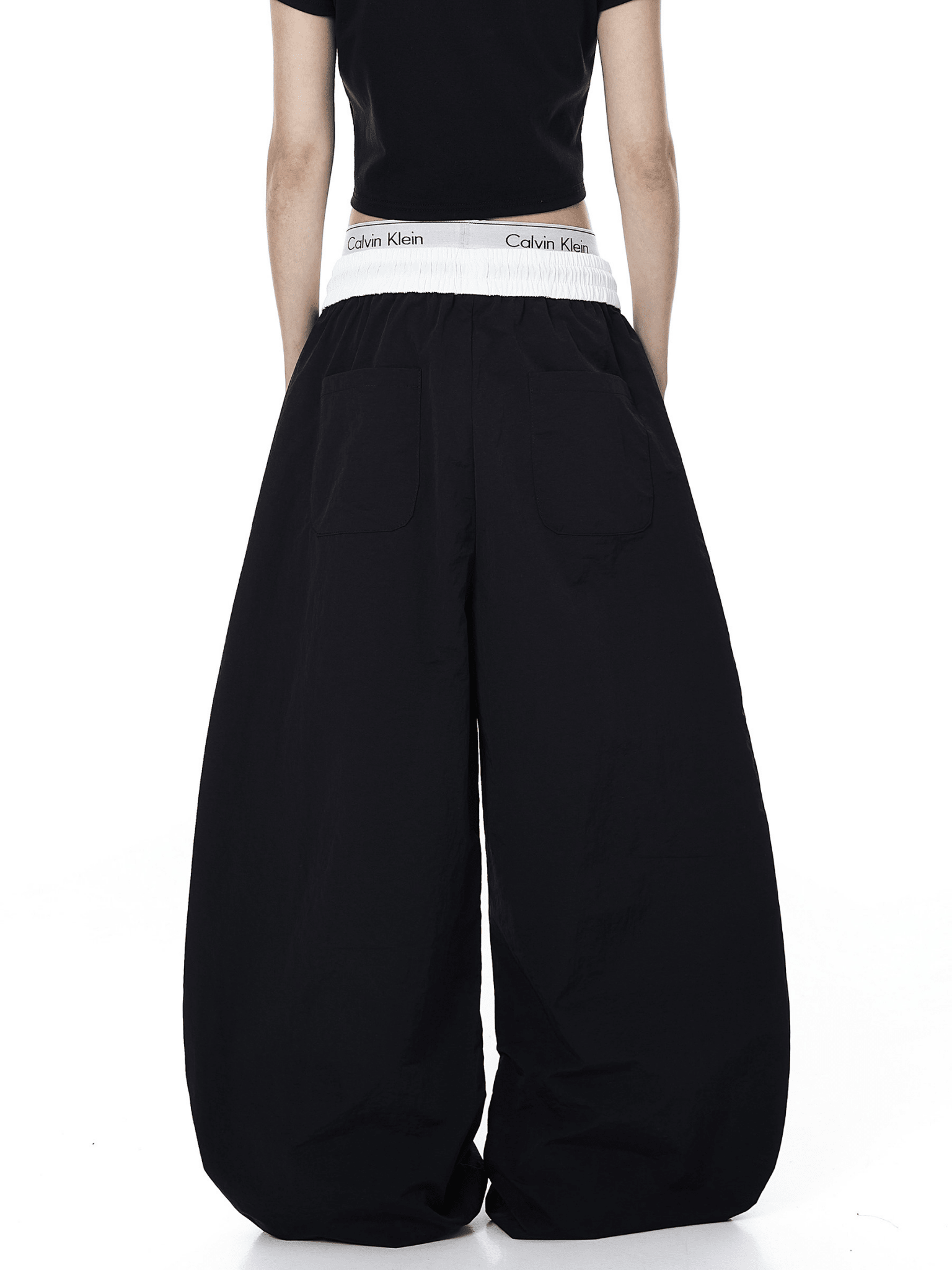 Color - Block Letter Print Parachute Pants - COPPING THREADS - CT Select