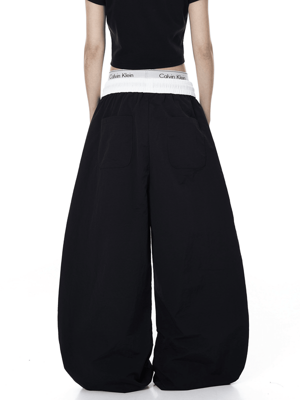 Color - Block Letter Print Parachute Pants - COPPING THREADS - CT Select