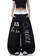 Color - Block Letter Print Parachute Pants - COPPING THREADS - CT Select