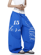 Color - Block Letter Print Parachute Pants - COPPING THREADS - CT Select