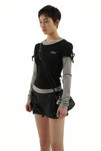 Color - Block Mock Layered Slim - Fit Tee - COPPING THREADS - MOROMORO