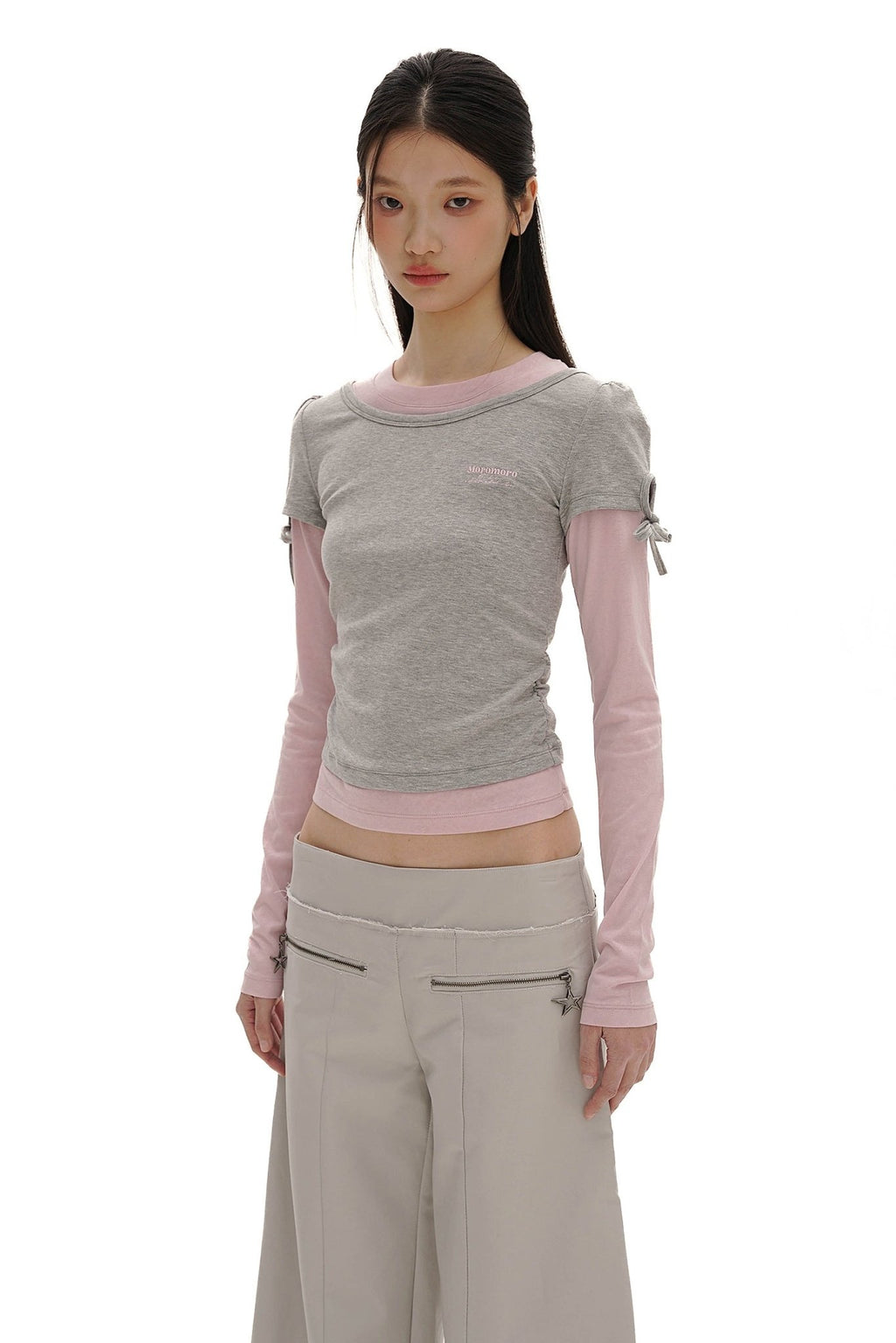 Color - Block Mock Layered Slim - Fit Tee - COPPING THREADS - MOROMORO