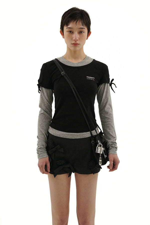 Color - Block Mock Layered Slim - Fit Tee - COPPING THREADS - MOROMORO