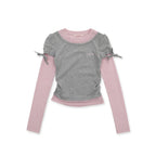 Color - Block Mock Layered Slim - Fit Tee - COPPING THREADS - MOROMORO