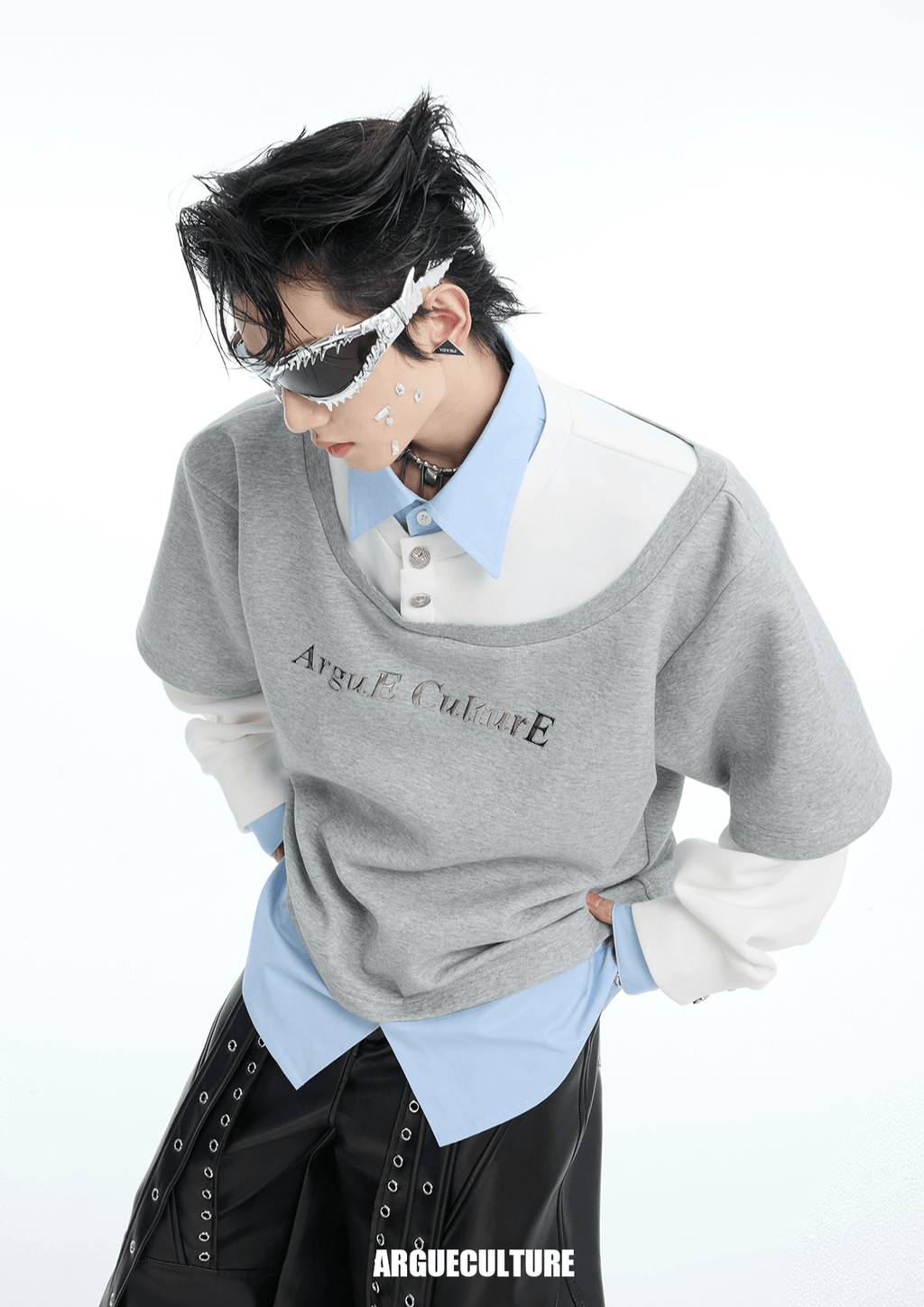 Color - Block Mock Layered Tee - COPPING THREADS - ArguE CulturE