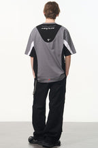 Color Block Sports Racing Print Short Sleeve Tee - COPPING THREADS - Harsh and Cruel