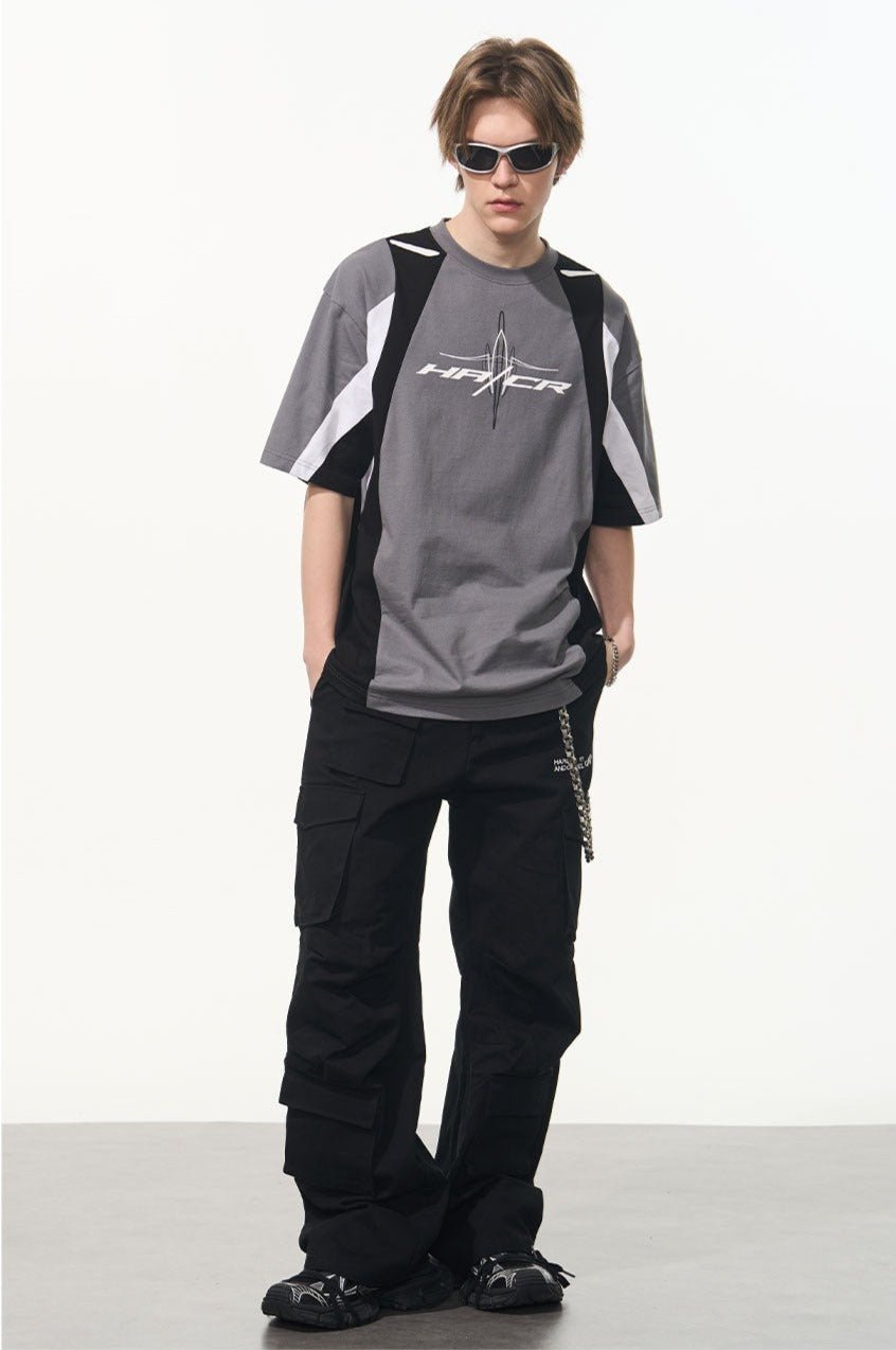 Color Block Sports Racing Print Short Sleeve Tee - COPPING THREADS - Harsh and Cruel