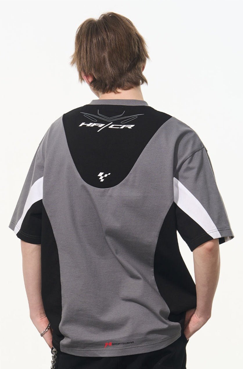 Color Block Sports Racing Print Short Sleeve Tee - COPPING THREADS - Harsh and Cruel