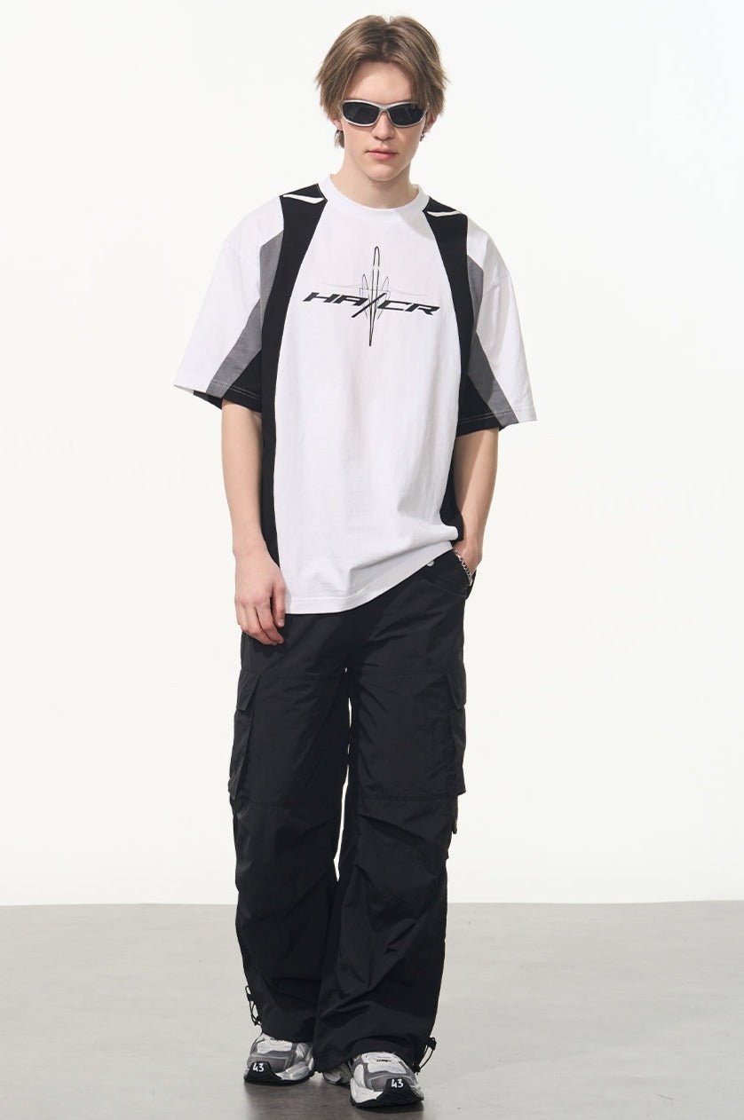 Color Block Sports Racing Print Short Sleeve Tee - COPPING THREADS - Harsh and Cruel