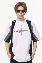 Color Block Sports Racing Print Short Sleeve Tee - COPPING THREADS - Harsh and Cruel