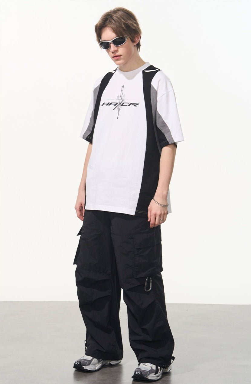 Color Block Sports Racing Print Short Sleeve Tee - COPPING THREADS - Harsh and Cruel