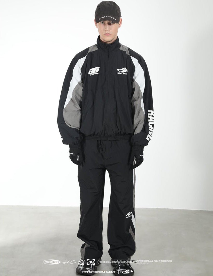 Color - Blocked Racing Adjustable Casual Trousers - COPPING THREADS - Harsh and Cruel