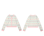 Colorblock Cherry Fair Isle Knit Cardigan Sweater - COPPING THREADS - CHICISLAND