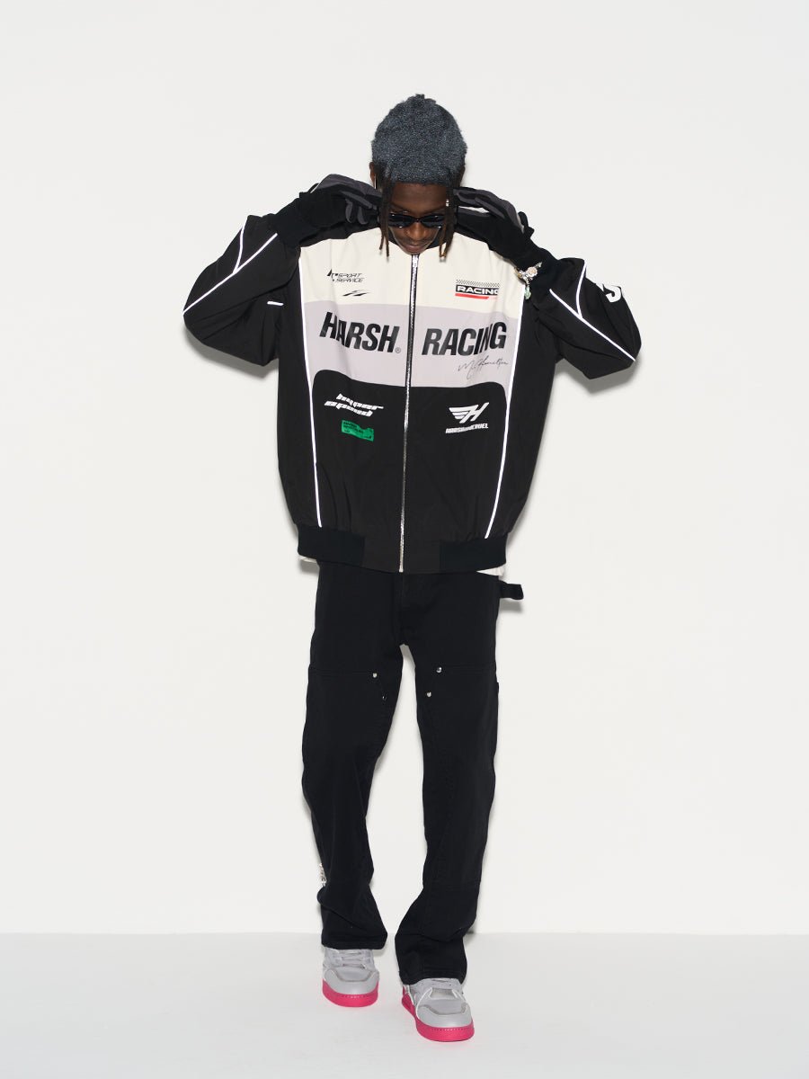 Colorblock Motorcycle Racing Jacket - COPPING THREADS - Harsh and Cruel
