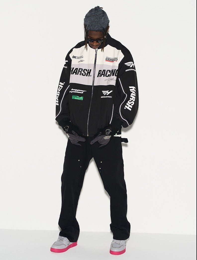 Colorblock Motorcycle Racing Jacket - COPPING THREADS - Harsh and Cruel