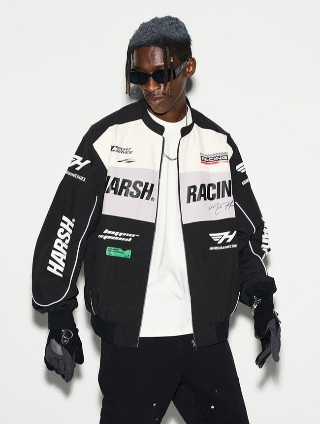 Colorblock Motorcycle Racing Jacket - COPPING THREADS - Harsh and Cruel Hover Image