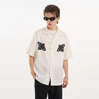 Colorblock Scout Embroidery Oversized Knots Shirt - COPPING THREADS - Harsh and Cruel