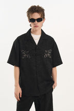 Colorblock Scout Embroidery Oversized Knots Shirt - COPPING THREADS - Harsh and Cruel