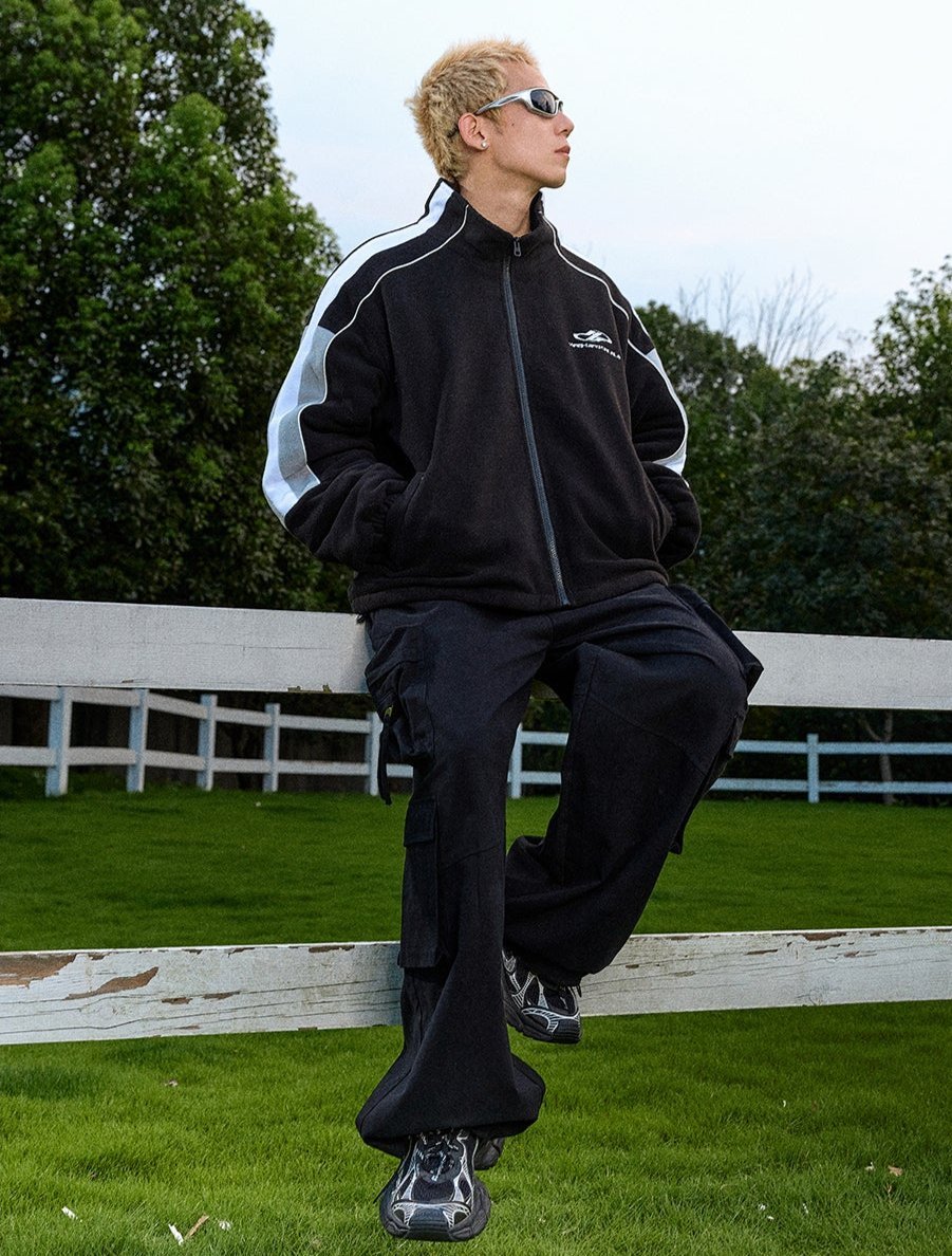 Colorblock Stand Collar Sports Jacket - COPPING THREADS - Harsh and Cruel