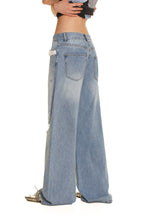 Colorful Rhinestone Lace Trimmed Distressed Denim - COPPING THREADS - MOROMORO