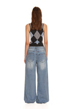 Colorful Rhinestone Lace Trimmed Distressed Denim - COPPING THREADS - MOROMORO