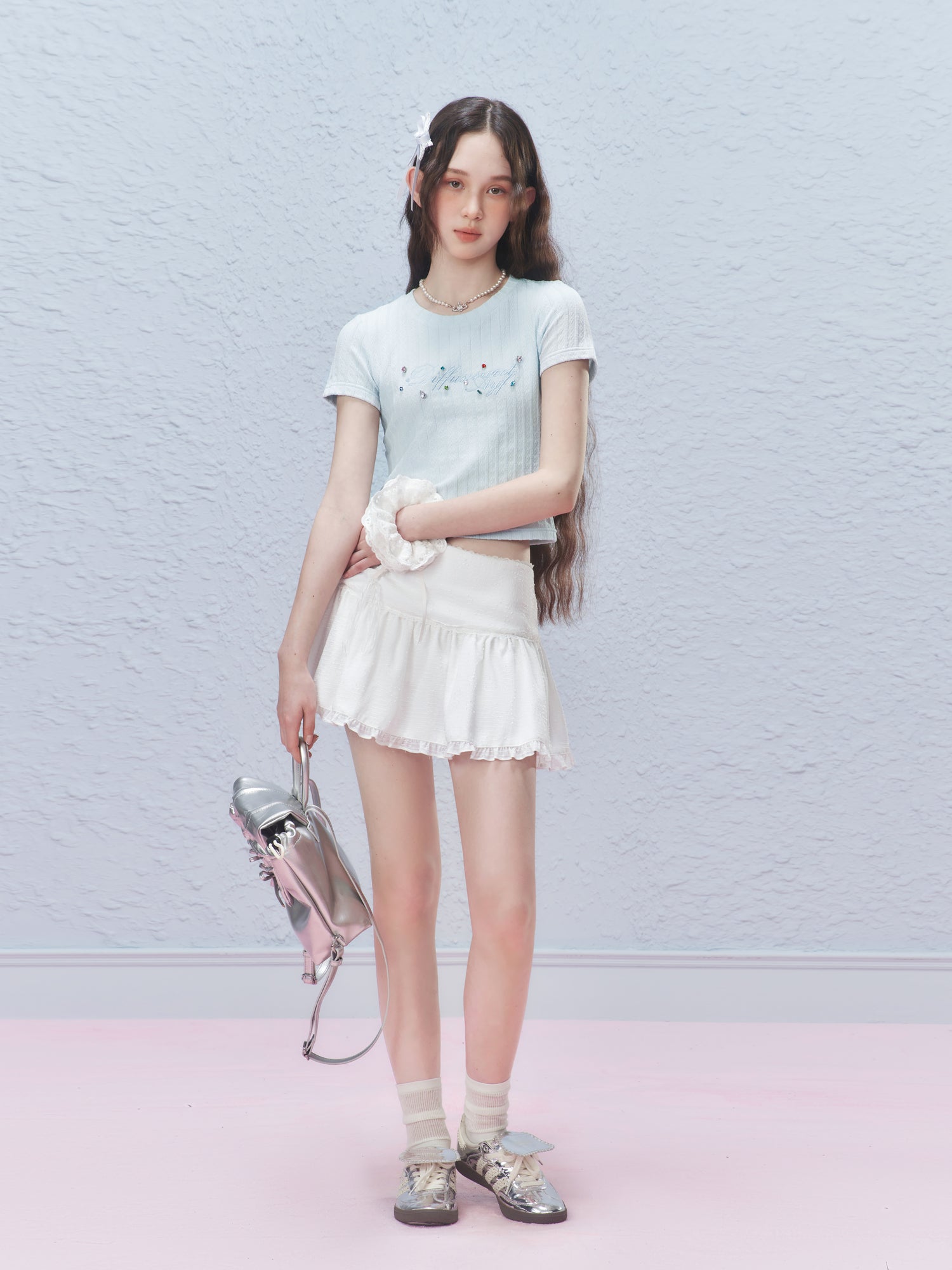 Colorful Rhinestone Letter Embroidered Tee - COPPING THREADS - AYF