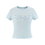 Colorful Rhinestone Letter Embroidered Tee - COPPING THREADS - AYF