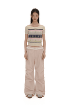 Colorful Striped Floral Pattern Off - Shoulder Knit Top - COPPING THREADS - MOROMORO