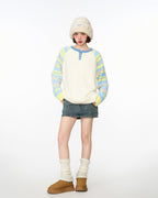 Colorful Striped Mink Fleece Knit Sweater - COPPING THREADS - CT Select