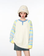 Colorful Striped Mink Fleece Knit Sweater - COPPING THREADS - CT Select